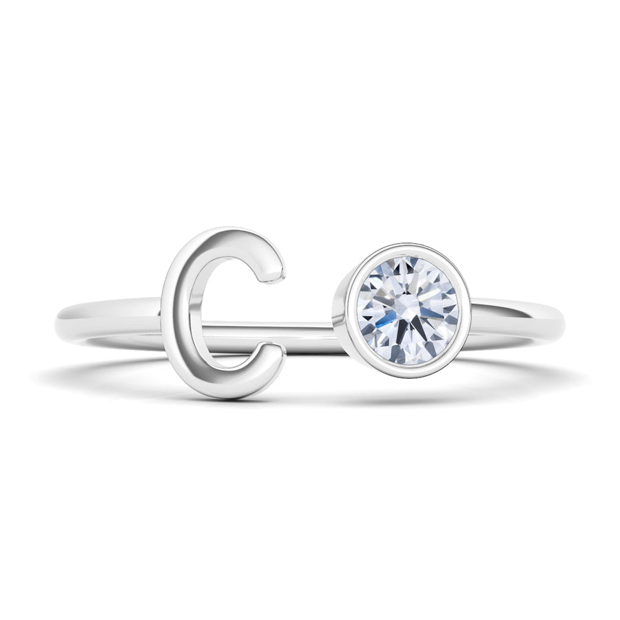 Diamond Letter Rings - HauteCarat