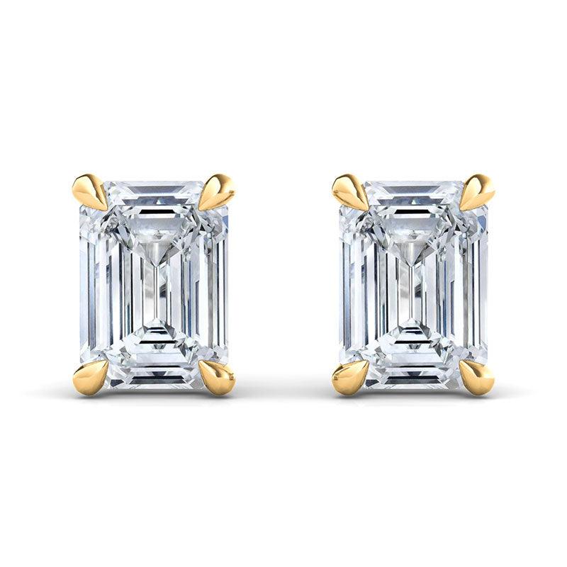 Emerald shape hot sale diamond earrings