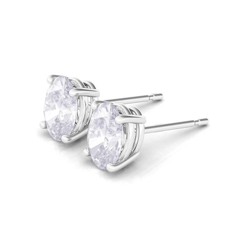 Oval Cut Diamond Stud Earrings